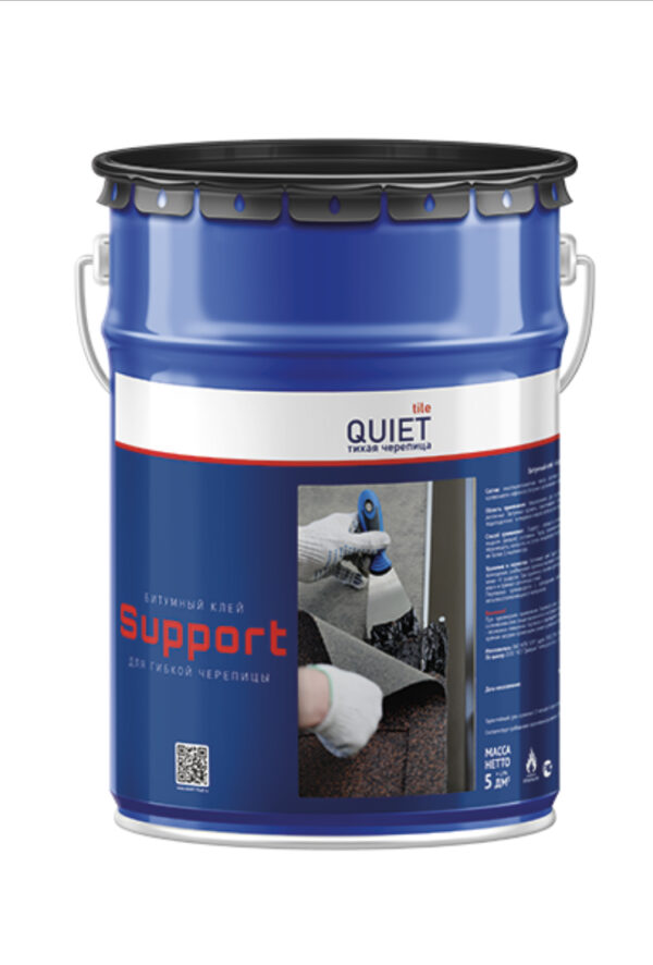 KЛЕЙ БИТУМНЫЙ SUPPORT 5Л /4,5 КГ (1/90) «QUIET TILE» 108-39